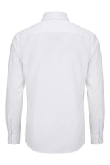 Herre Slim Fit Langærmet Skjorte med Knapper - Hvid