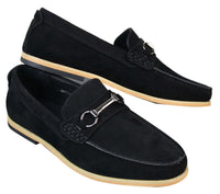 Mens Slip On Buckle Horsebit Driving Shoes Loafers Retro Smart Casual Suede