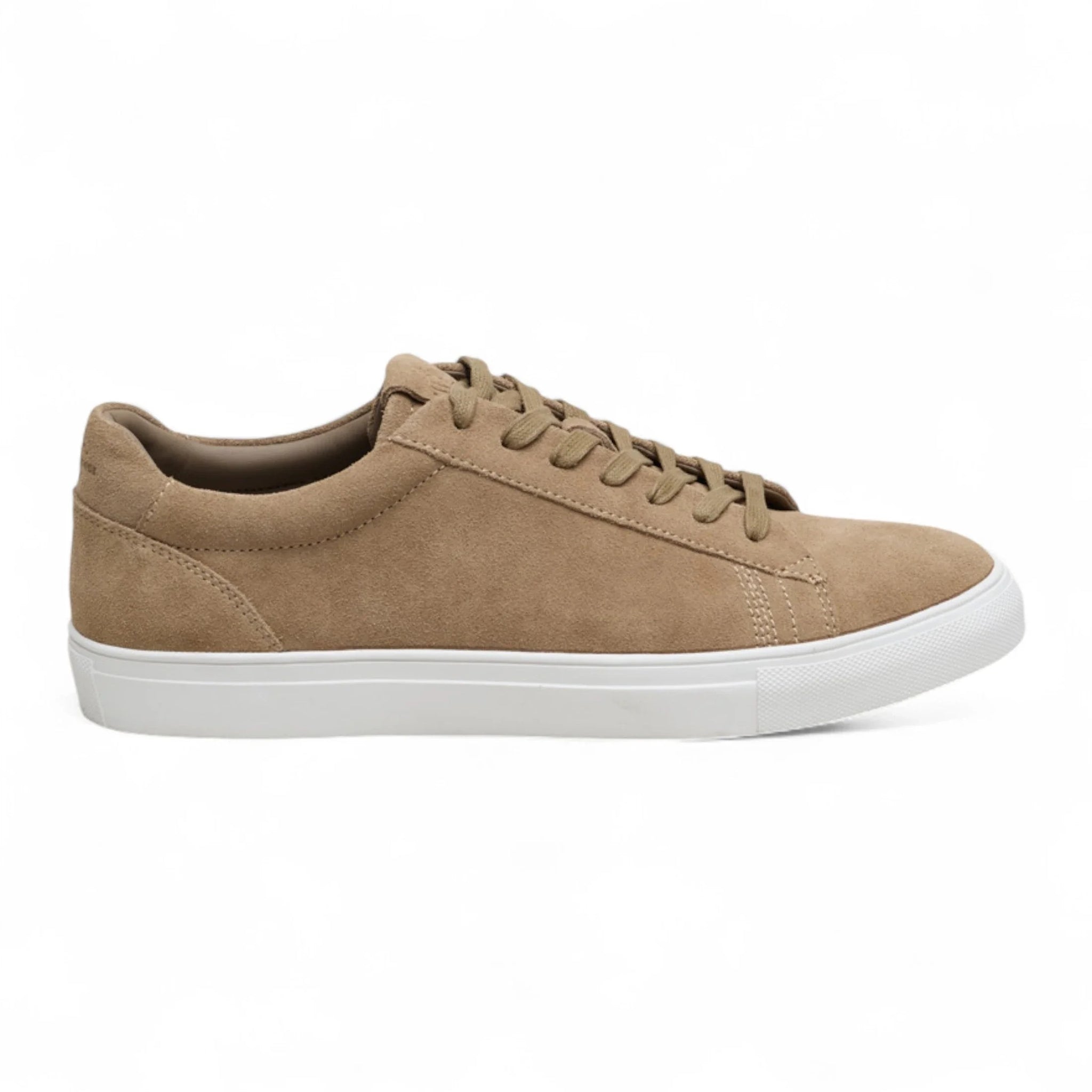 Herresneakers i steengrå ruskind med snørebånd og casual look