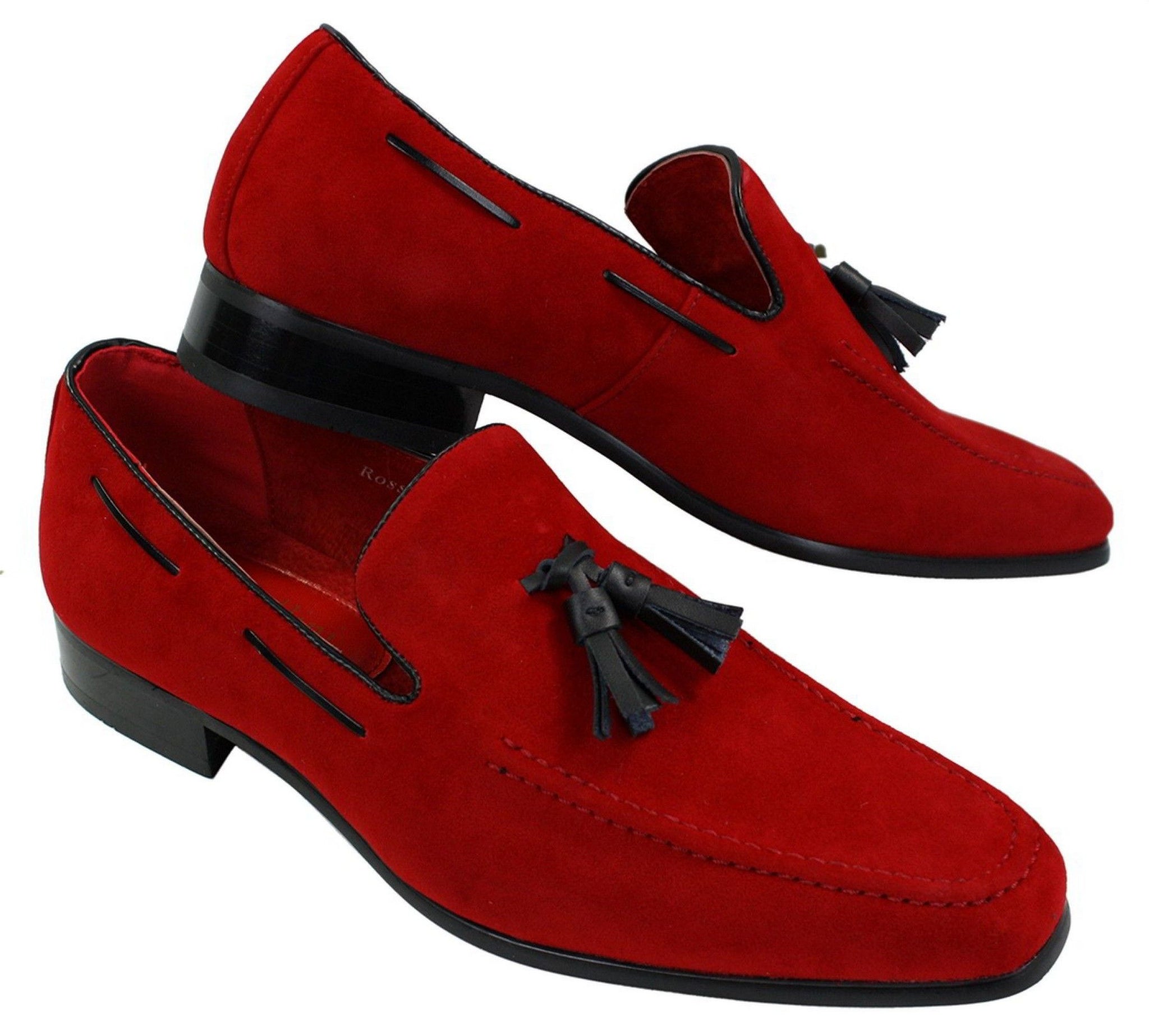 Mens Suede Loafers Driving Shoes Slip On Tassle Design Leather Smart Casual