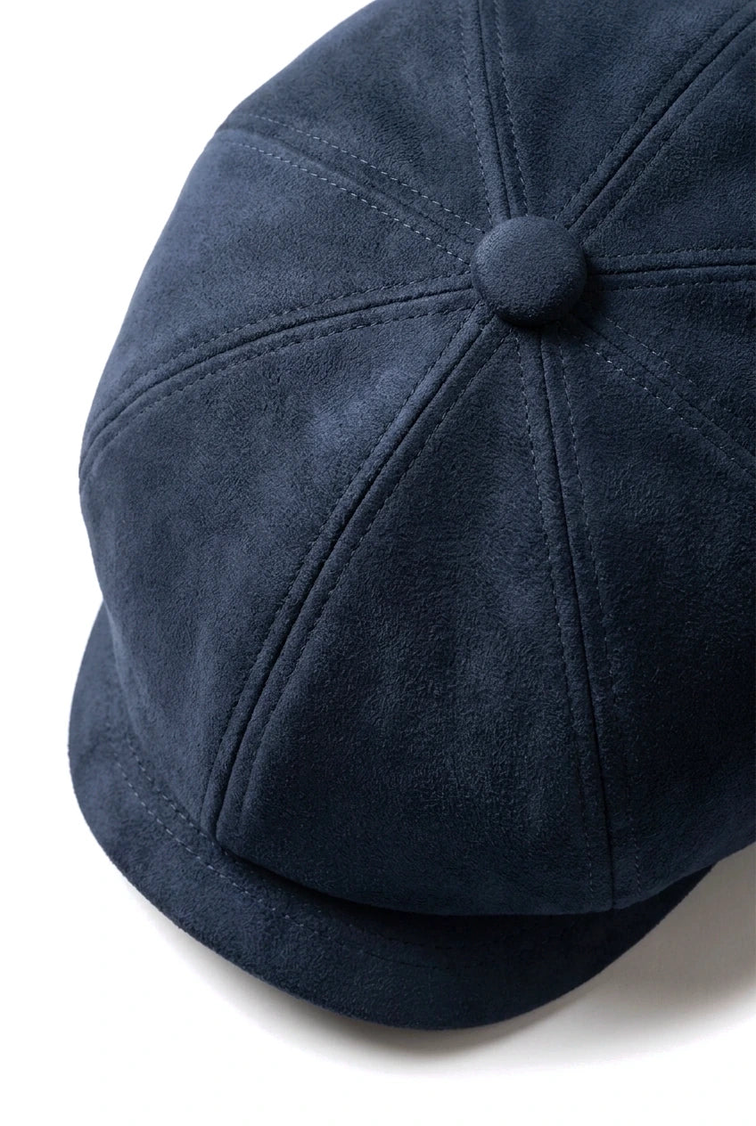 Herrers ruskinds vintage 8-panel klassisk Gatsby Baker Boy hat - Marineblå