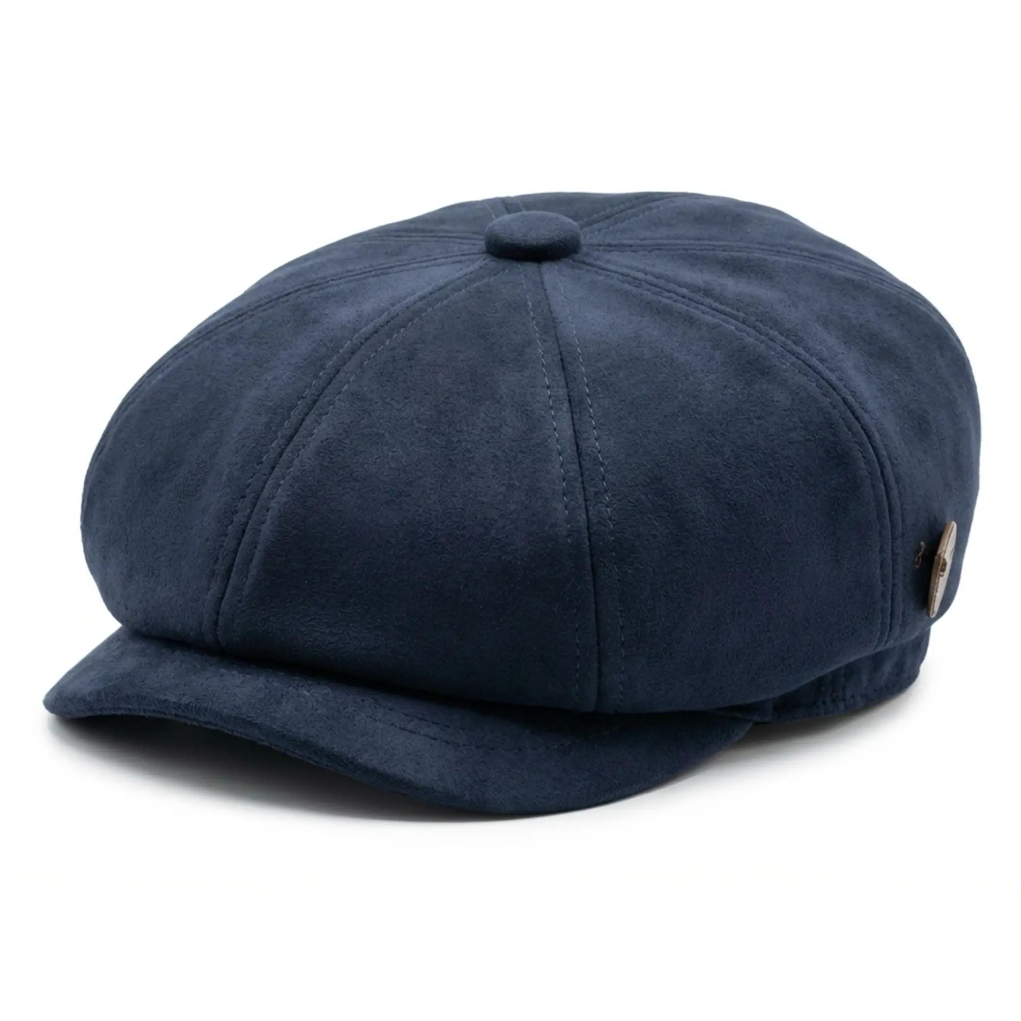 Herrers ruskinds vintage 8-panel klassisk Gatsby Baker Boy hat - Marineblå