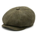 Herrer Ruskinds Vintage 8-Panel Klassisk Gatsby Baker Boy Hat - Oliven