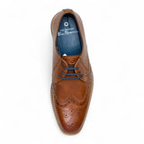 Herresko med Wingtip-detaljer i læder og brogue-design
