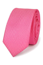 Herreslips med lomme, firkantet sæt, formelt, ensfarvet slips - fuchsia