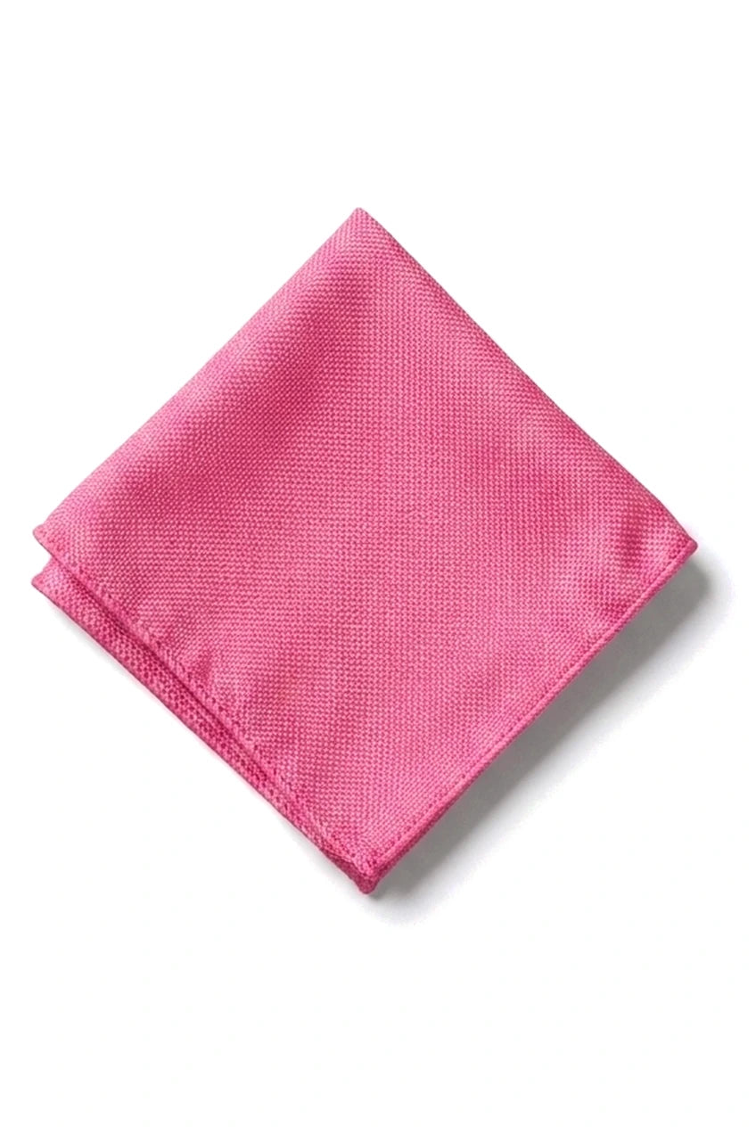 Herreslips med lomme, firkantet sæt, formelt, ensfarvet slips - fuchsia