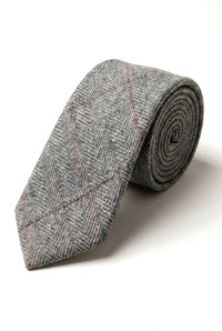 Herreslips i tweed med sildebensmønster og tekstur fra Marc Darcy, klassisk vintage og retro, Deon