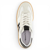 Herresneakers i hvid læder med sorte striber