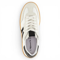 Herresneakers i hvid læder med sorte striber