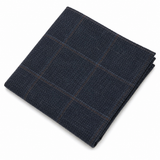 Herreslips i uldblanding med sildebensmønster og ternet tweed - Marineblå