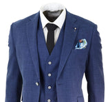 Mens Blue Summer Linen Suit