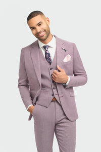 Miami - Herre lyserød slim fit sommerblazer