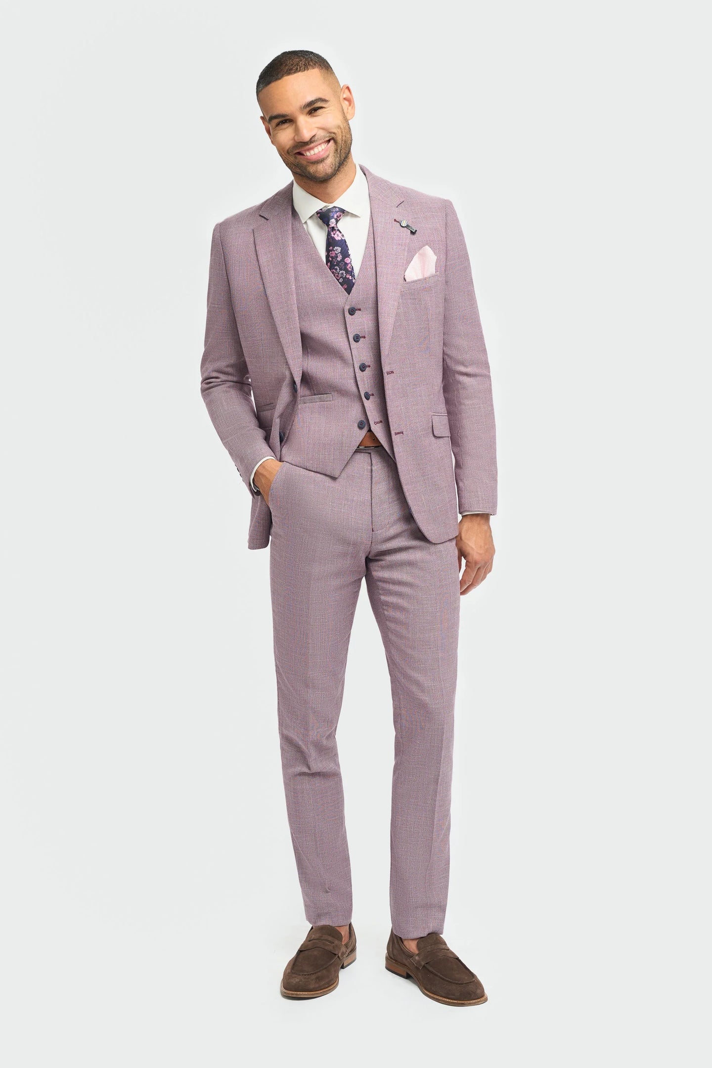 Miami - Herre lyserød slim fit sommerblazer