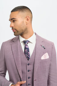 Miami - Herre lyserød slim fit sommerblazer
