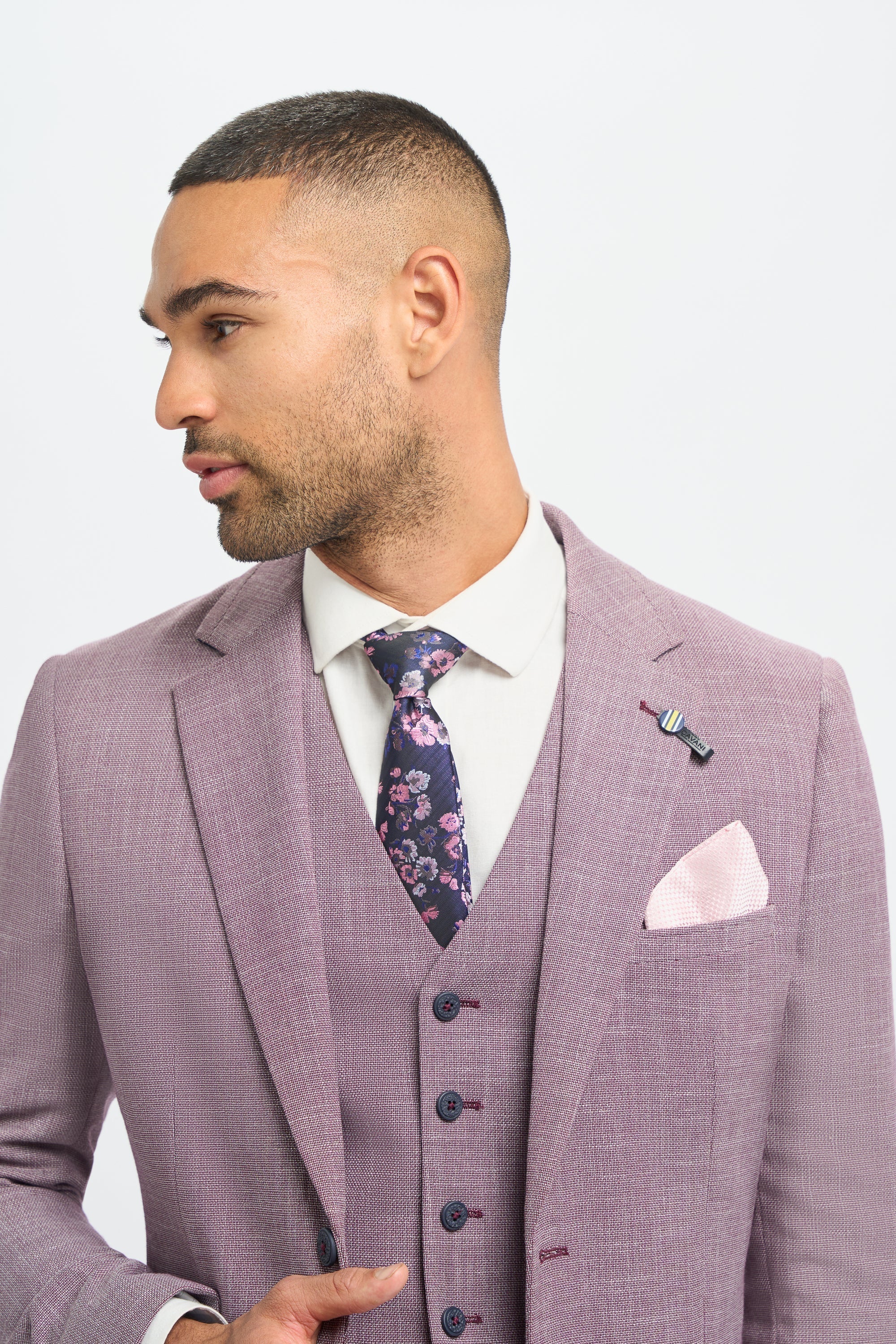 Miami - Herre lyserød slim fit sommerblazer