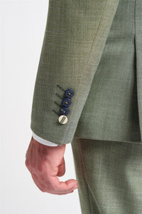 Herre 3-delt jakkesæt Salviegrøn Sommerlinned Skræddersyet Pasform Bryllupsgal Klassisk