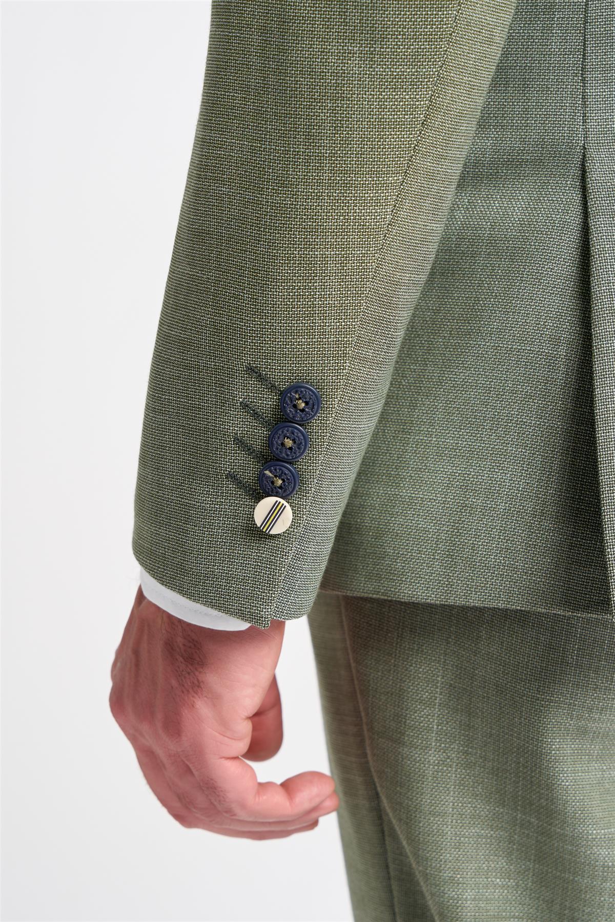 Herre 3-delt jakkesæt Salviegrøn Sommerlinned Skræddersyet Pasform Bryllupsgal Klassisk