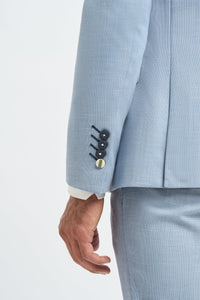 Herre 3-delt jakkesæt Lyseblåt Sommerlinned Skræddersyet Pasform Bryllupsgal Klassisk