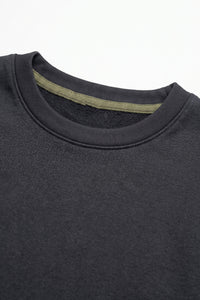 Herre T-shirt med rund hals og afslappet pasform i mørk marineblå med rå kant og bomuldsblanding
