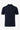 Marineblå strikket poloshirt med lynlås til mænd