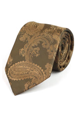 Paisley-hals bronzefarvet slips gavesæt lommetørklæde manchetknapper slips blomster satin