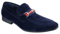 Patron 239 Suede Mens Suede Shoes Buckle Slip On Loafers Smart Casual Navy Blue Brown Black PU