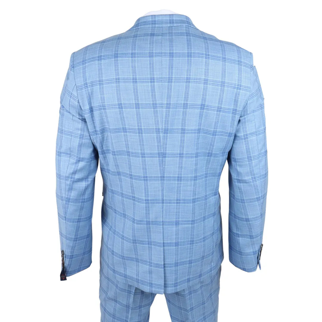 Plowman - Men's Light Blue Checked Blazer