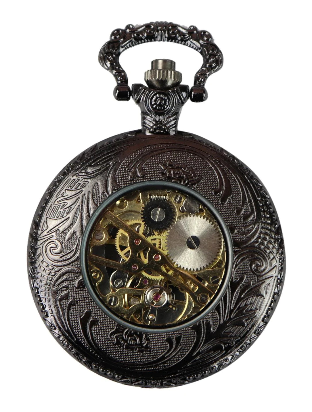 Automatic Mechanical Vintage Pocket Watch Black Color