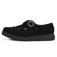 Spidse Creeper Sorte Ruskinds Plateausko med Monk Buckle