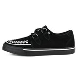 Spidse Creeper Sneaker Sorte Hvide Ruskinds Platformsko