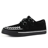 Spidse Creeper Sneaker Sorte Hvide Ruskinds Platformsko
