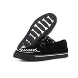 Spidse Creeper Sneaker Sorte Hvide Ruskinds Platformsko