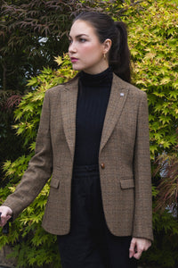 Ralph - Dame Brun Tweed Blazer i Skræddersyet Stil