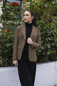 Ralph - Dame Brun Tweed Blazer i Skræddersyet Stil