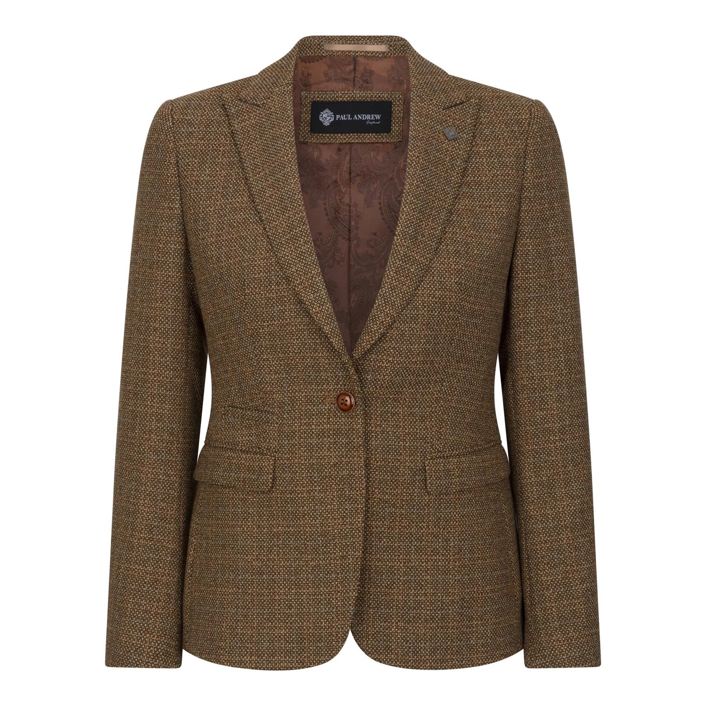 Ralph - Dame Brun Tweed Blazer i Skræddersyet Stil