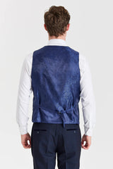 Regent Marineblå Ternet Suit med Kontrastfarvet Regent Cream Vest