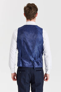 Regent Marineblå Ternet Suit med Kontrastfarvet Regent Cream Vest