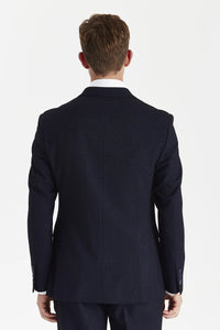 Regent - Marineblå Ternet Dobbeltradet Blazer til Herrer