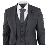 Dark-Grey Sheppard's Check 3 Piece Suit - RK20-12