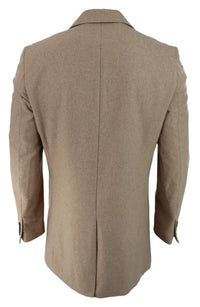 Cavani Mens Classic 3/4 Length Camel Overcoat