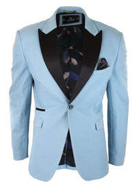 Mens Velvet Blazer Tuxedo Jacket Black Satin Lapel Pastel Blue Pink Green
