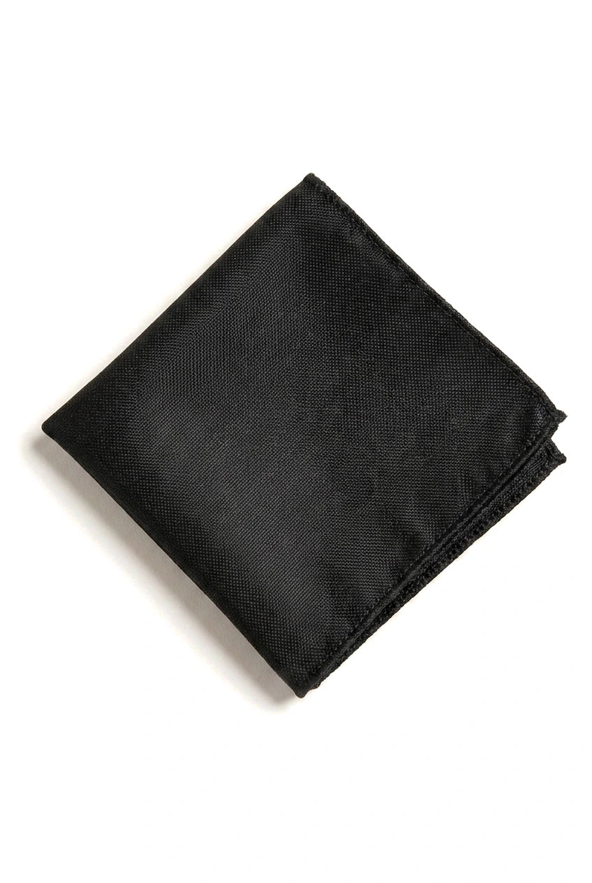 Gavesæt med sort slips i satin, silke, tekstureret, lommetørklæde, manchetknapper, mat satin
