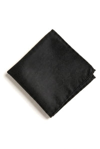 Gavesæt med sort slips i satin, silke, tekstureret, lommetørklæde, manchetknapper, mat satin