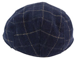 Mens Navy-Blue Check Grandad Hat Navy