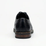 Stokes - Herre sorte læder Wingtip Brogue snøresko