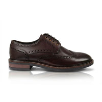 Stokes - Herresko i brunt læder med wingtip-brogue-snørebånd