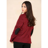 Dame tweed sildebensblazerjakke vinrød klassisk 1920'er