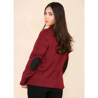 Dame tweed sildebensblazerjakke vinrød klassisk 1920'er