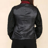 Dame tweed sildebensvest vinrød klassisk 1920'er