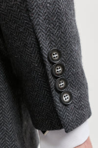 Herredragt i trækulsgråt 3-delt tweed-sildebensmønster - STZ11